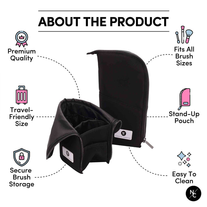 Stand-up Foldable Makeup Brush Bag for Professional Makeup Artists