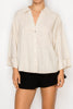 Stitch & Co Oatmeal Woven Button Up Top