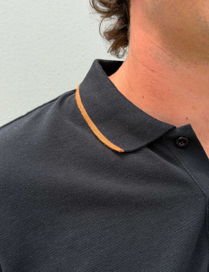 Stripe Polo - Black