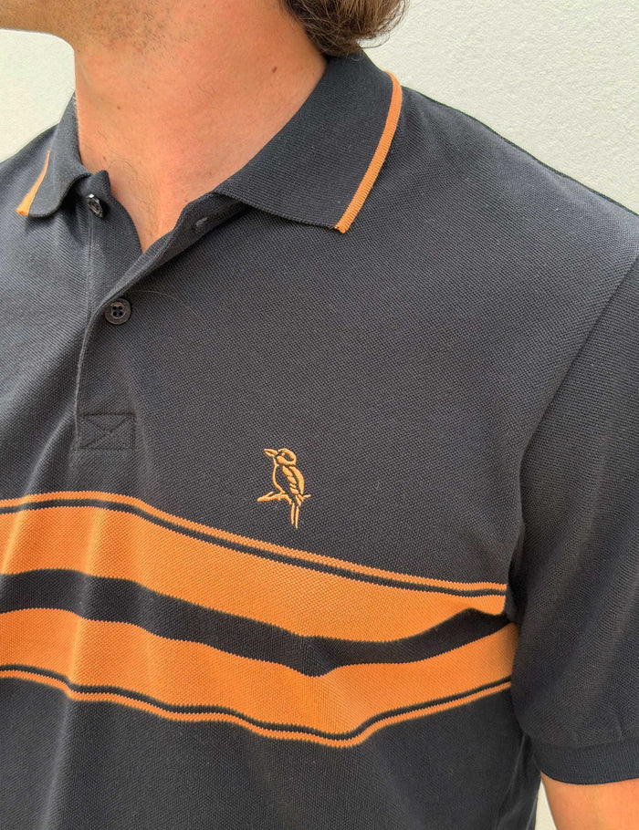 Stripe Polo - Black