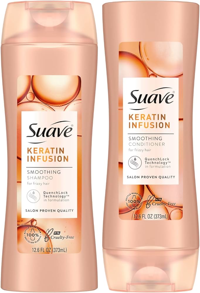 SUAVE Keratin Infusion Frizz Control for Up to 48H بكج سواف بالكيراتين للعناية بالشعر والتحكم بالتطاير