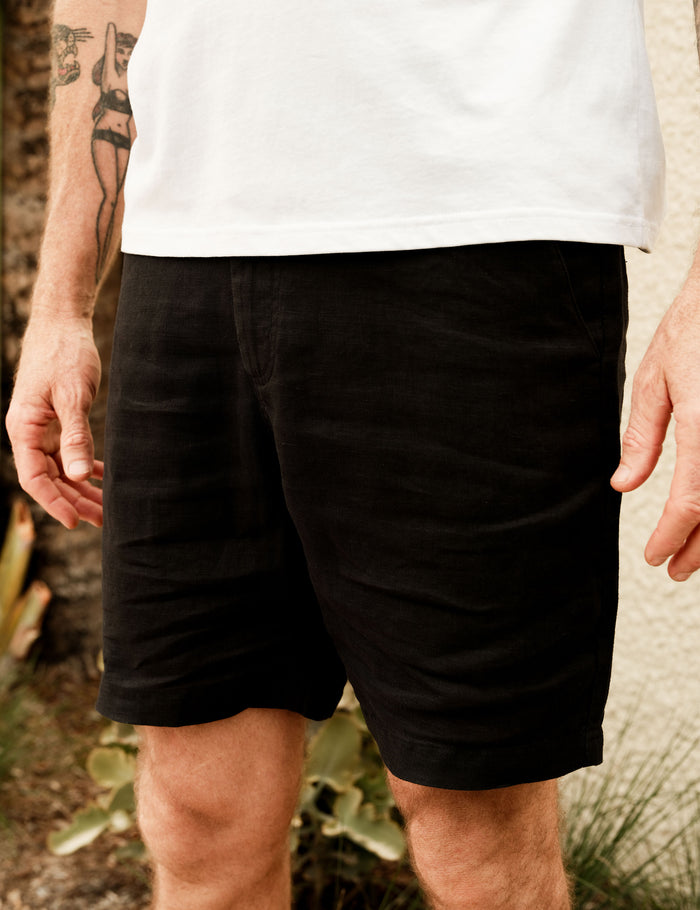 Tanner 3.0 Linen Shorts - Black