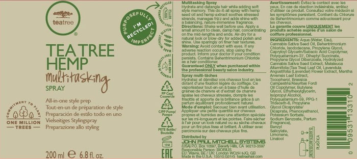 Tea Tree Hemp Multitasking Spray, All-in-1 Style Prep, For All Hair Types, 6.8 fl. oz.