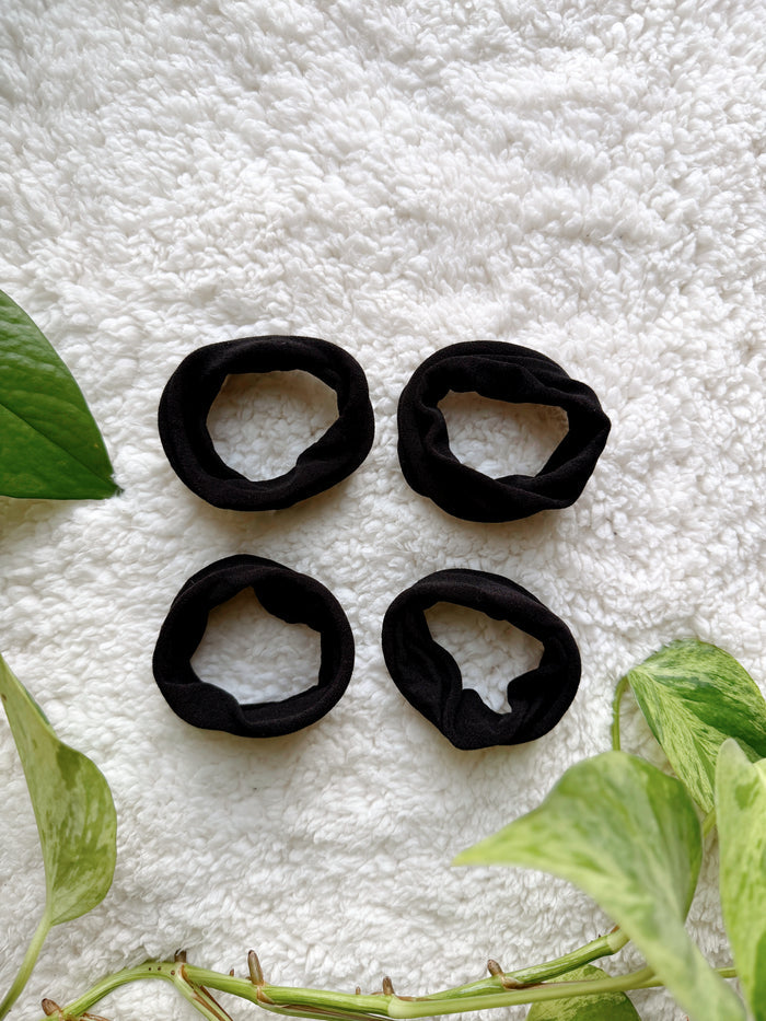 Thick Seamless Hair Ties - Black