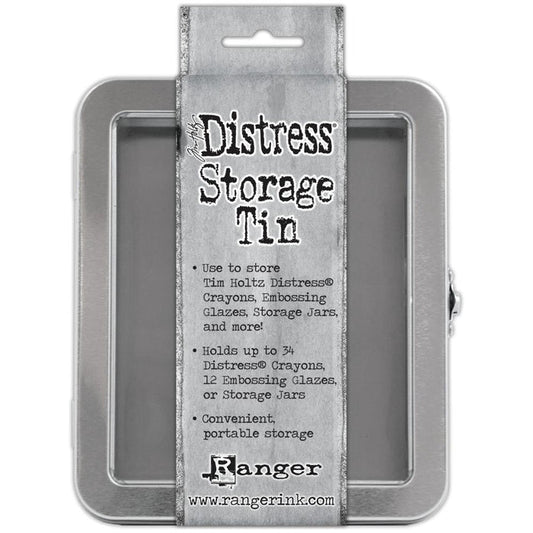 Tim Holtz-Distress Crayon Tin Empty. The ideal storage solution for Distress Crayons (sold separately). This package contains one 6.5x5.5x1.5 inch metal tin that can hold up to thirty-four crayons. Imported. Available at Embellish Away located in Bowmanville Ontario Canada.
