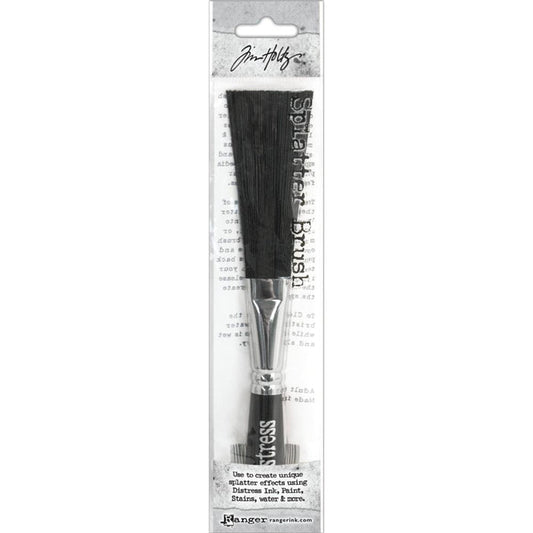 Ranger-Tim Holtz Distress Splatter Brush. Designed to create unique speckles, splatters and textures on mixed media projects with inks, paints, stains and more! This package contains one 3 inch long splatter brush with a 4 inch long handle. Imported. Available at Embellish Away located in Bowmanville Ontario Canada.