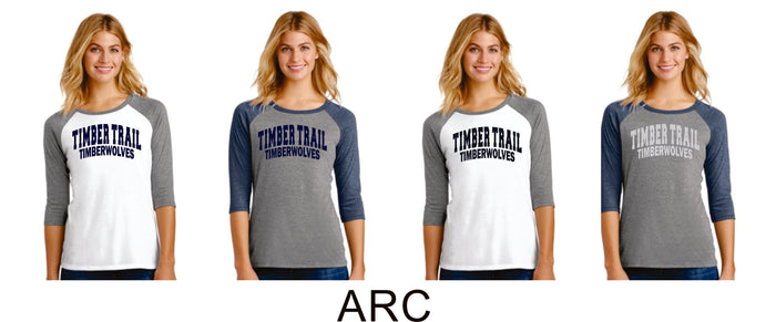 Timber Trail Ladies or Unisex Raglan Tee- 5 Designs