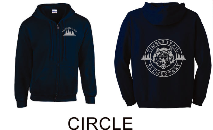 Timber Trail Zip Up Hoodie- Youth, Unisex Sizes- 2 Designs