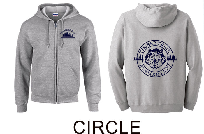 Timber Trail Zip Up Hoodie- Youth, Unisex Sizes- 2 Designs