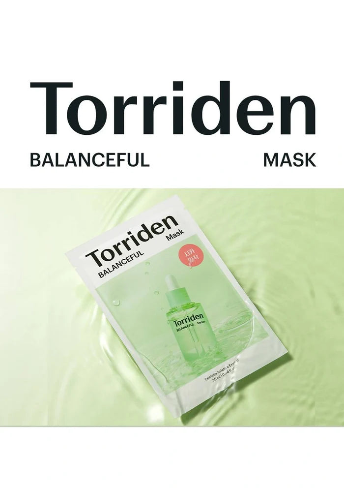 Torriden Balanceful Mask packaging on a light green background