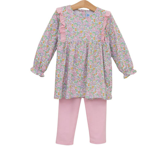 Trotter Street Autumn Blooms Pant Set-Lt. Pink