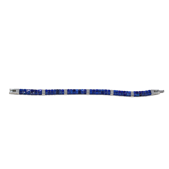 TwinAxis Faceted Stone Bracelet – Stainless Steel Accents