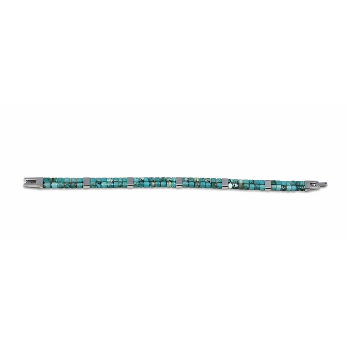 TwinAxis Faceted Stone Bracelet – Stainless Steel Accents