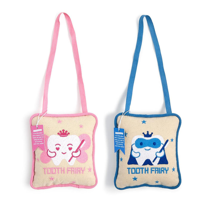 Two's Co. Tooth Fairy Embroidered Pillow Door Hanger