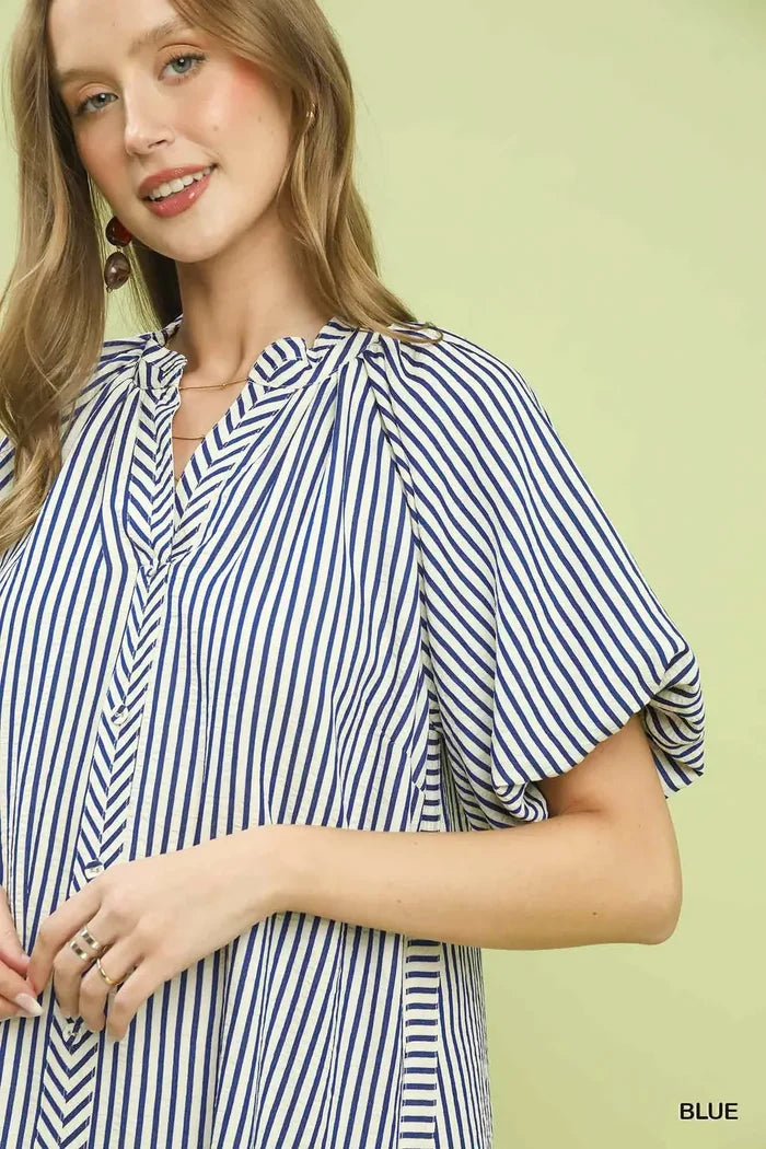 Umgee Vertical Stripe Shift Dress