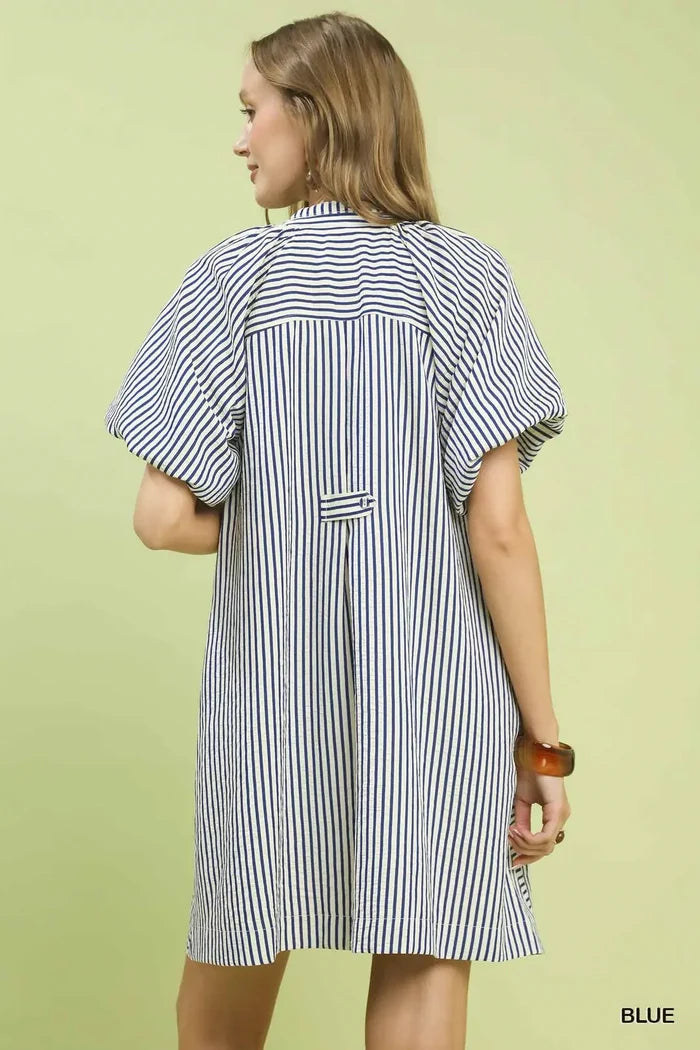 Umgee Vertical Stripe Shift Dress