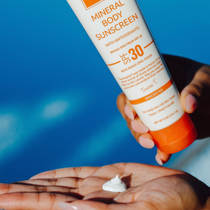 Suntegrity-Unscented Mineral Body Sunscreen - Broad Spectrum Spf 30-Sun Care-2-UnscentedBodyTexture_Lifestyle-The Detox Market |
