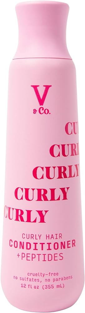 V & CO curly hair conditioner + peptides curlty free no sulfates no parabens بلسم الشعر الكيرلي