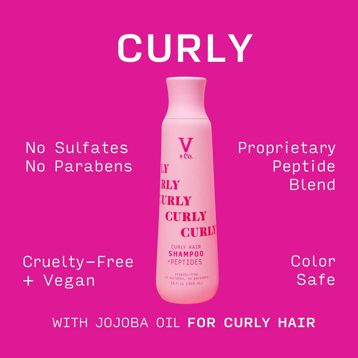 V & CO curly hair conditioner + peptides curlty free no sulfates no parabens بلسم الشعر الكيرلي