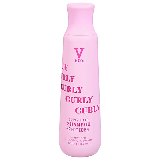 V & CO curly hair shampoo + peptides curlty free no sulfates no parabens شامبو الشعر الكيرلي