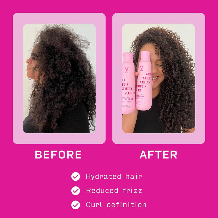 V & CO curly hair shampoo + peptides curlty free no sulfates no parabens شامبو الشعر الكيرلي