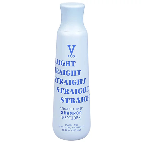 V & CO straight hair shampoo + peptides curlty free no sulfates no parabens شامبو الشعر المنسدل
