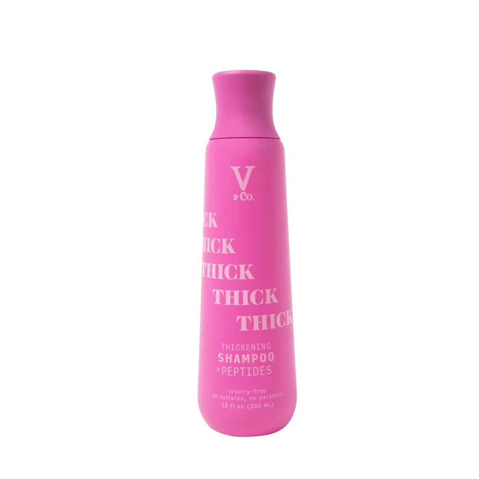 V & CO thick hair shampoo + peptides curlty free no sulfates no parabens شامبو الشعر السميك