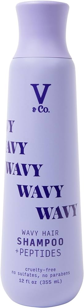 V & CO wavy hair shampoo + peptides curlty free no sulfates no parabens شامبو الشعر المموج