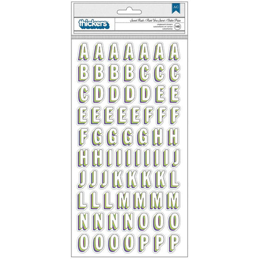 American Crafts - Vicki Boutin - Sweet Rush - Thickers Stickers - 148/Pkg - Sweet Rush Alpha/Chipboard. Available at Embellish Away located in Bowmanville Ontario Canada.