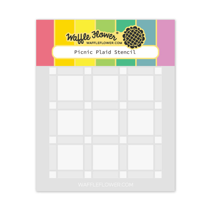 Waffle Flower - Stencil - Picnic Plaid. Available at Embellish Away in Bowmanville Ontario Canada.