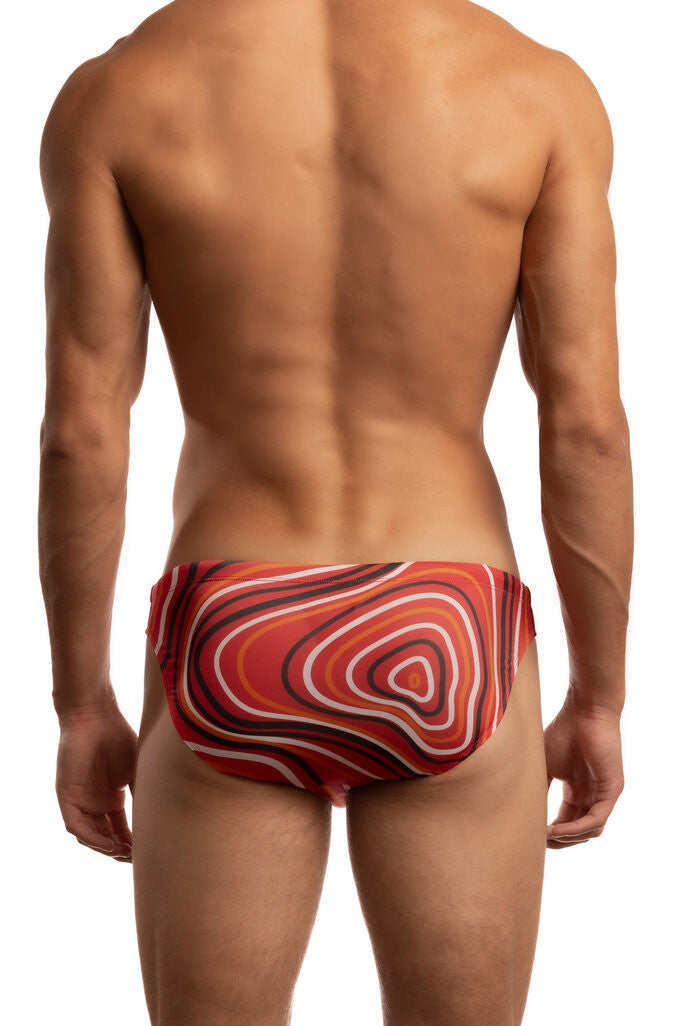 Jack Adams Waterman Swim Brief in groovy wave -red - sexy, premium, fun men's underwear and swimwear