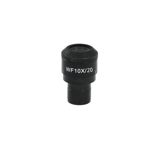 WF 10X Widefield Focusable Microscope Eyepiece with Reticle, Cross Line, 23.2mm, FOV 20mm (One), SKU PL04082241, three quarter front view