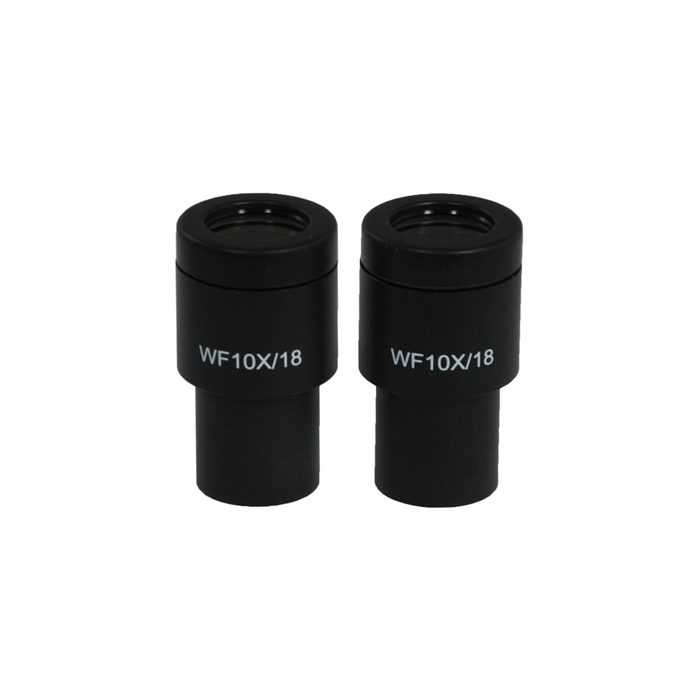 WF 10X Widefield Microscope Eyepieces, 23.2mm, FOV 18mm (Pair), SKU PL04082211, three quarter front view