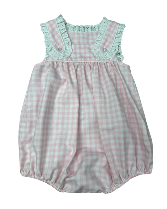 Whimsy Bay Pink Gingham Lace Bubble