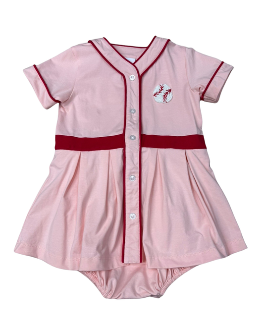 Whimsy Bay Play Baseball Skirted Bubble-Pink