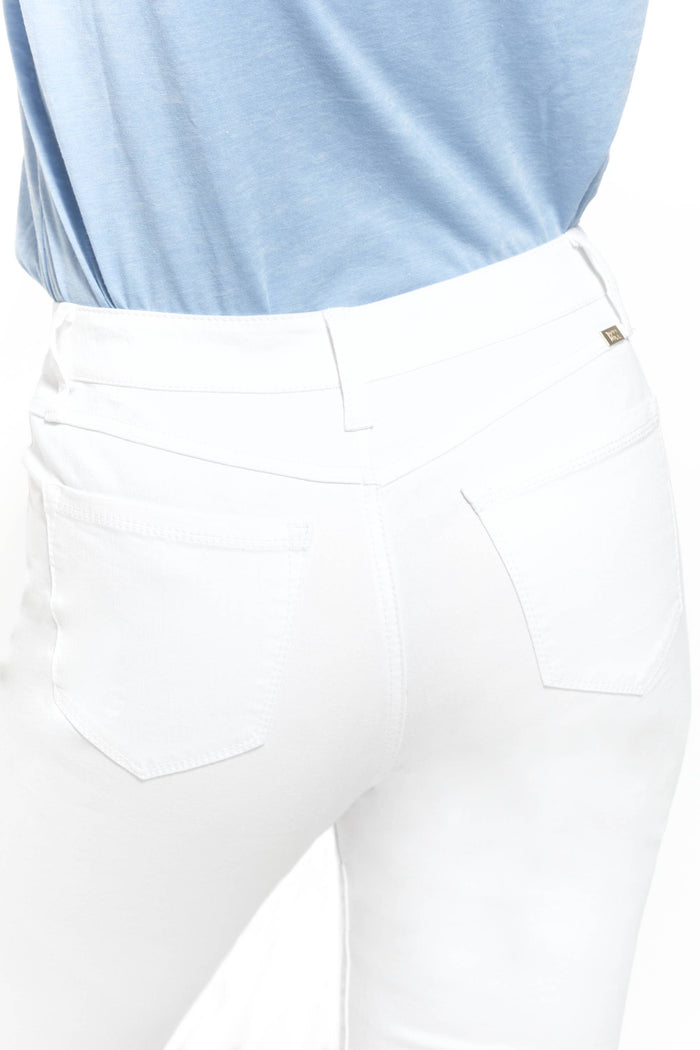 White Demi Boot Jean with Sharkbite Hem-1822 Denim