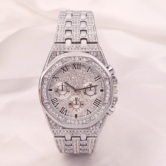 Women's Three-Eye Diamond Starry Sky Watch - Gypsophila Quartz Watch