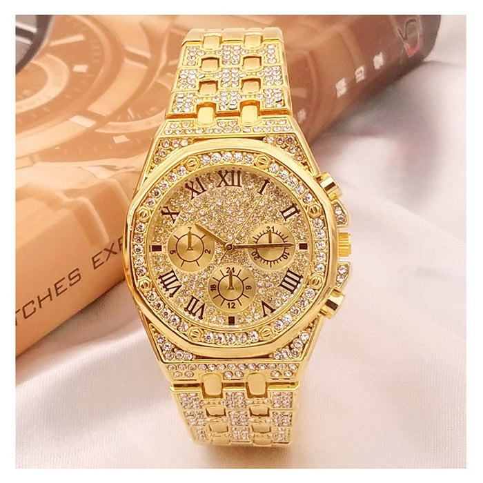 Women's Three-Eye Diamond Starry Sky Watch - Gypsophila Quartz Watch