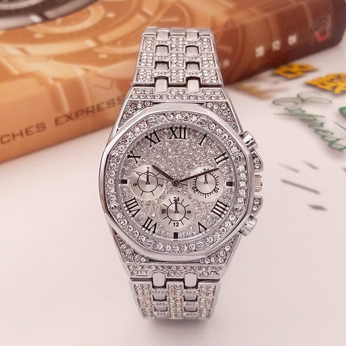 Women's Three-Eye Diamond Starry Sky Watch - Gypsophila Quartz Watch