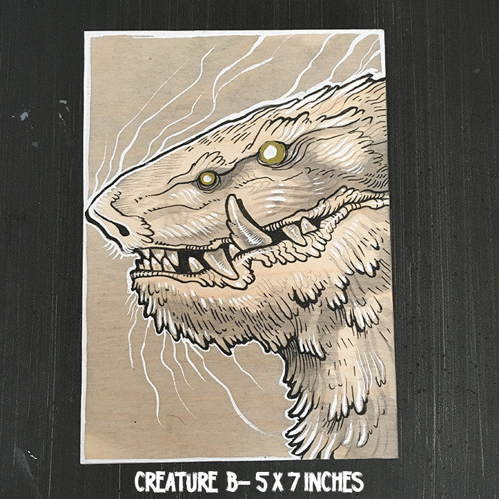 WOOD BLOCK MONSTER PAINTINGS