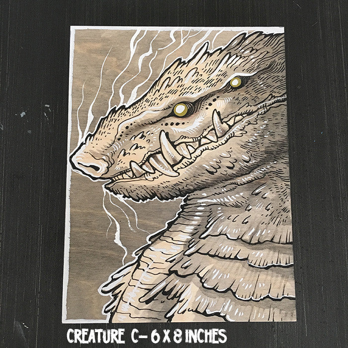 WOOD BLOCK MONSTER PAINTINGS