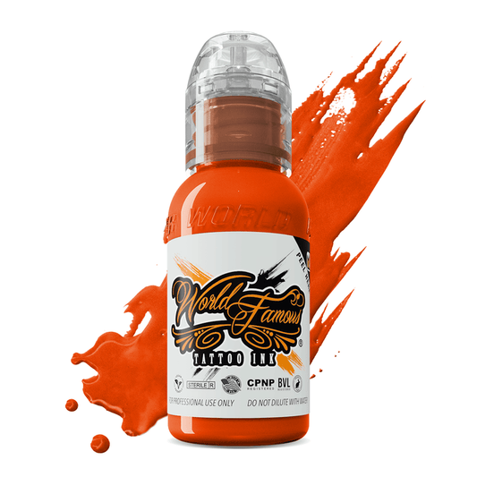 World Famous Straight Orange Tattoo Ink, Reliable Vibrant Orange, Vegan Friendly - SD Cosmetics Care