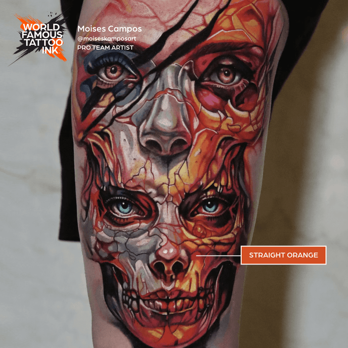 World Famous Straight Orange Tattoo Ink, Reliable Vibrant Orange, Vegan Friendly - SD Cosmetics Care