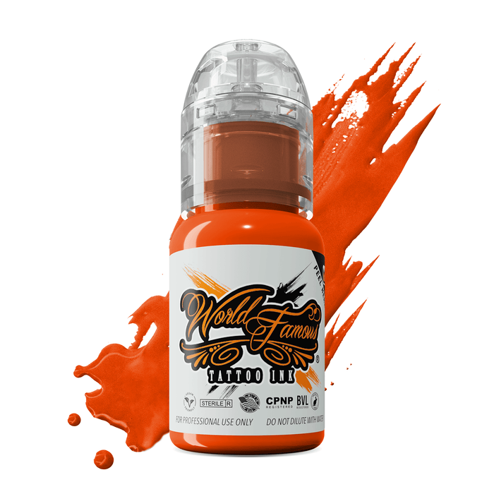 World Famous Straight Orange Tattoo Ink, Reliable Vibrant Orange, Vegan Friendly - SD Cosmetics Care