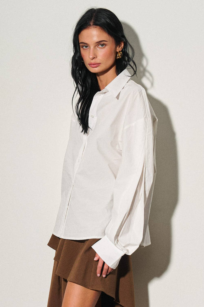 WOVEN POPLIN SHIRT I White