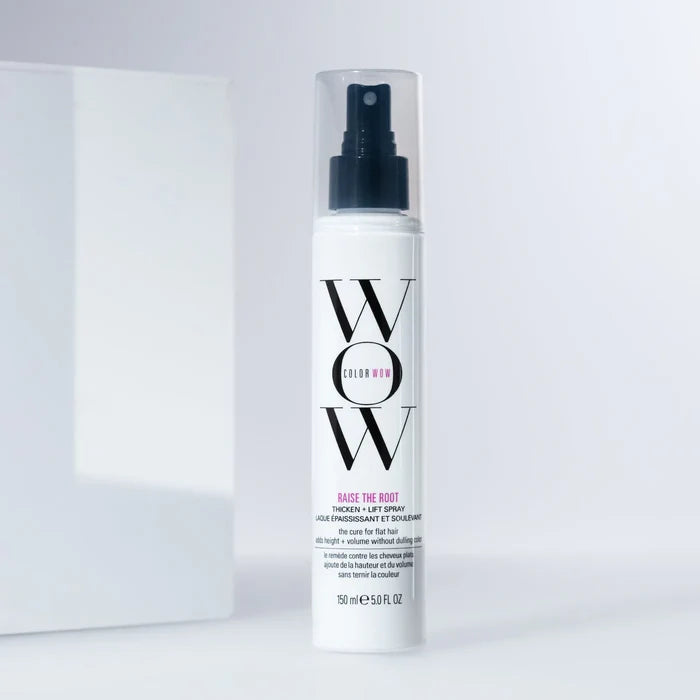 WOW COLOR RAISE THE ROOT THICKEN + LIFT SPRAY THE CURE FOR FLAT HAIR منتج لزيادة حجم الشعر من واو كلر